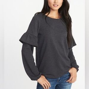 NWT Old Navy French Terry Ruffle Sleeve Sweatshirt Size Medium